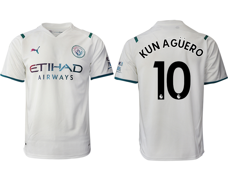 Men 2021-2022 Club Manchester city away aaa version white #10 Soccer Jersey->manchester city jersey->Soccer Club Jersey